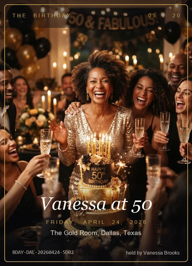 50th birthday keepsake card