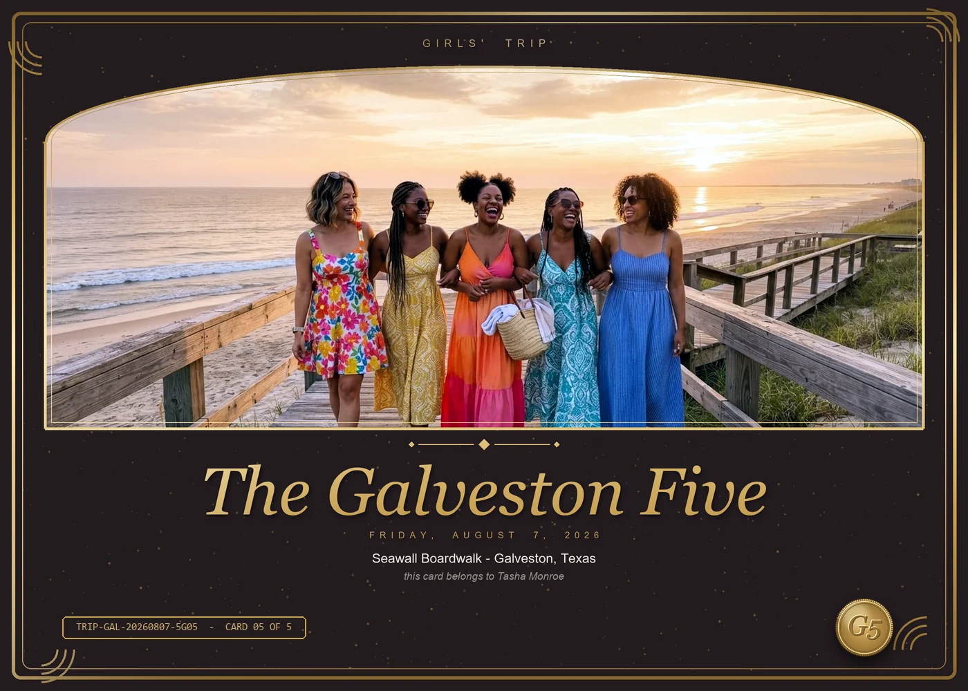 Premium girls trip card, horizontal