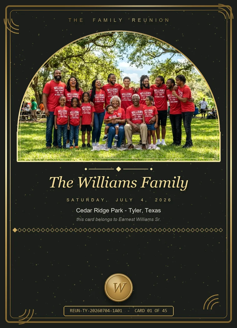 Premium family reunion card